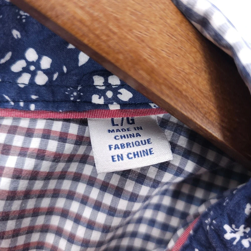 Vintage Tommy Bahama Shirt Mens L Multi Gingham Check Long Sleeve Coastal Casual - Picture 4 of 8
